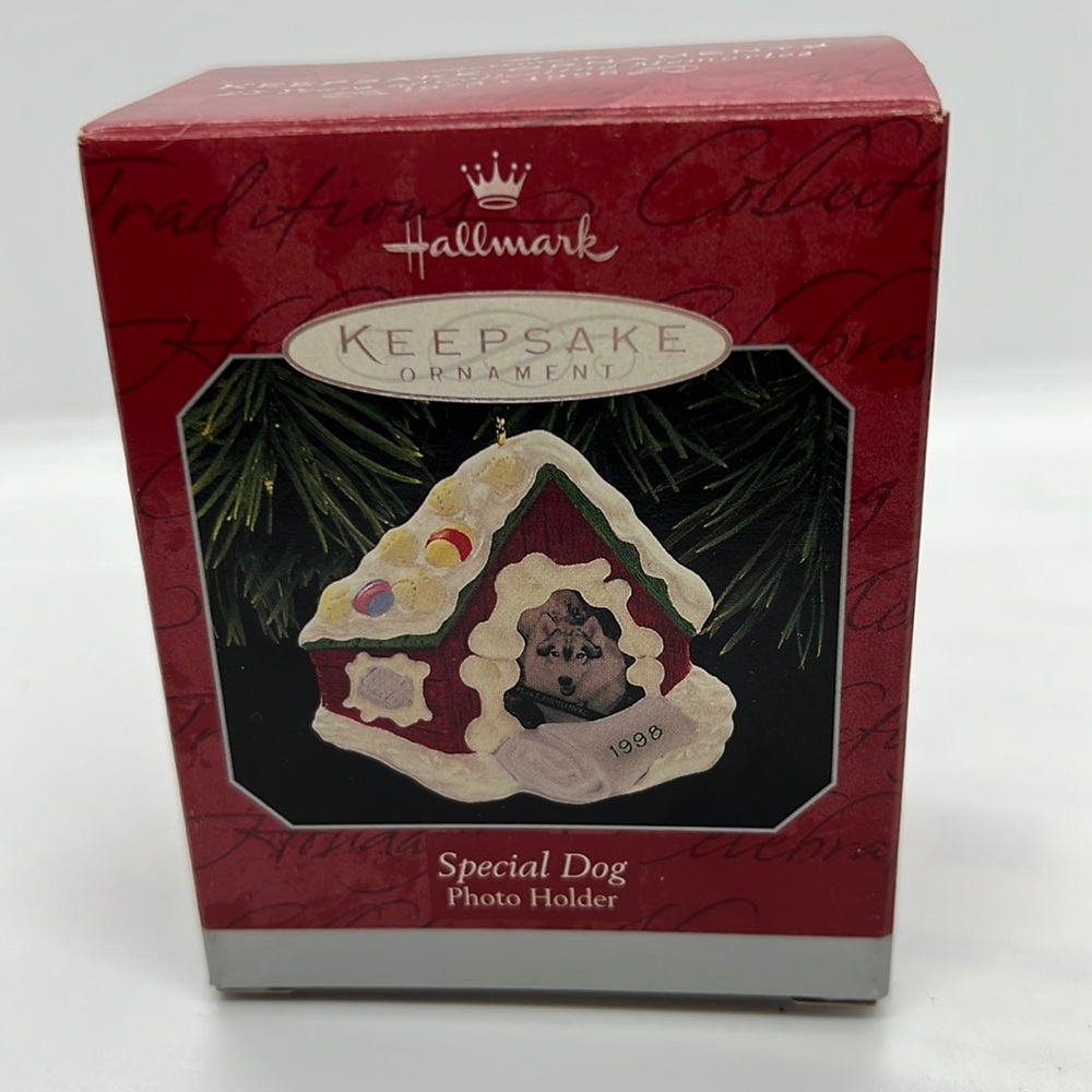3/$25 Hallmark Special dog 1998 photo holder ornament